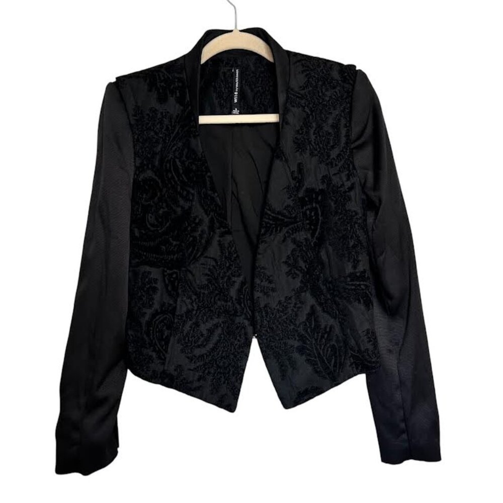 W118 Walter Baker Black Jacquard Jacket Size Small